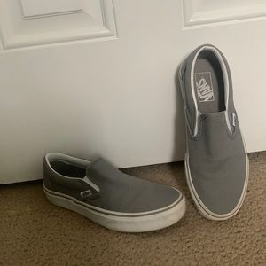 vans slip ons, gray gently used